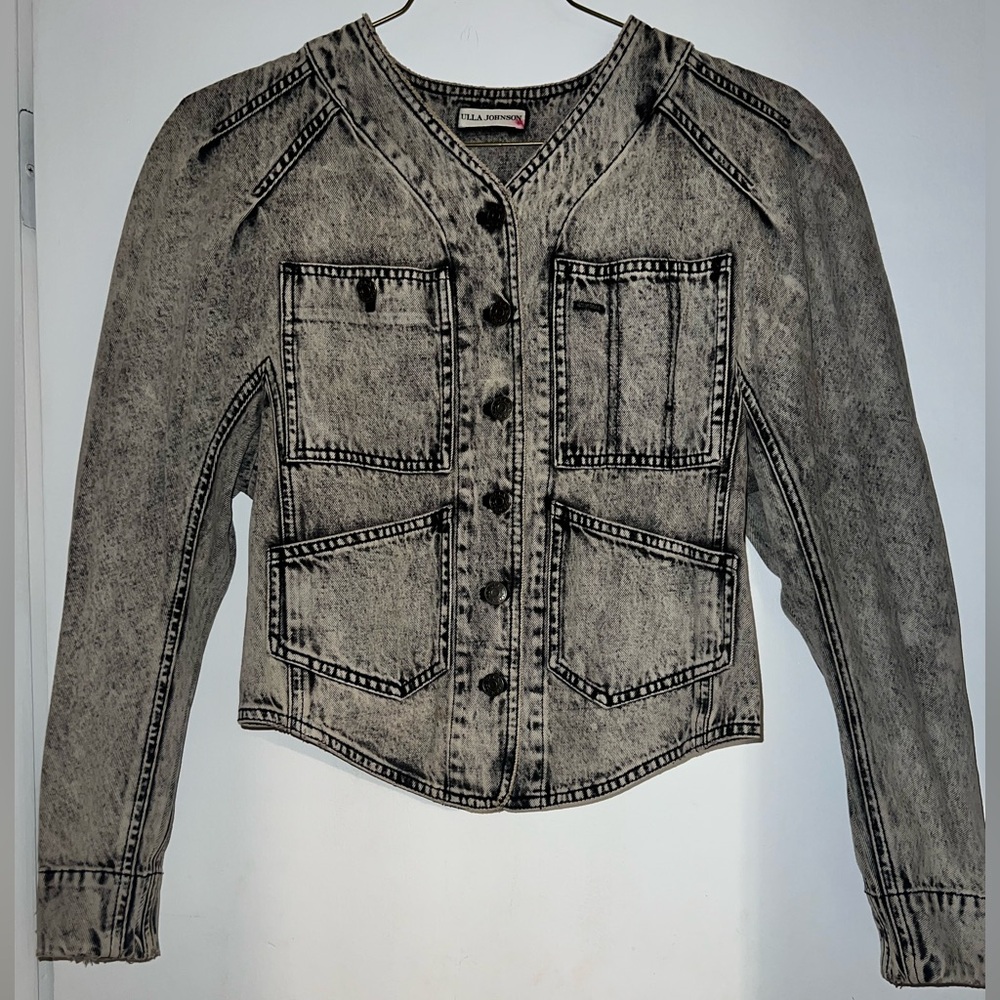 Ulla Johnson Black and Gray Jean Jacket